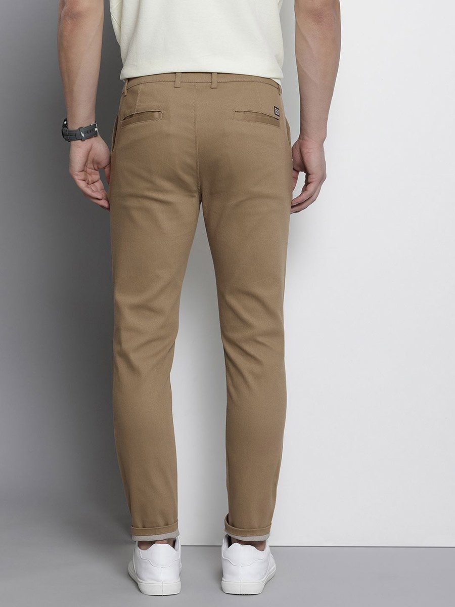 Men Brown Slim Fit Solid Chinos