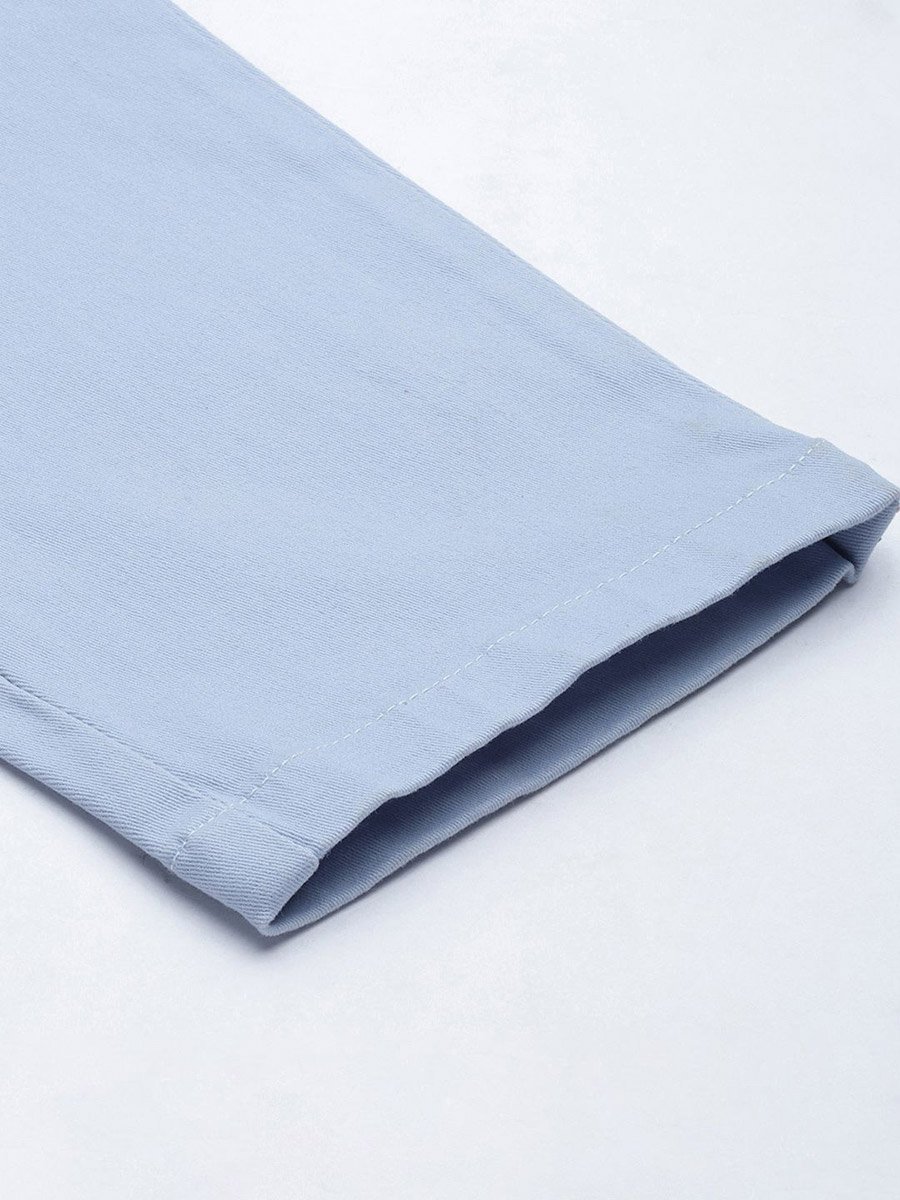 Men Blue Slim Fit Solid Chinos