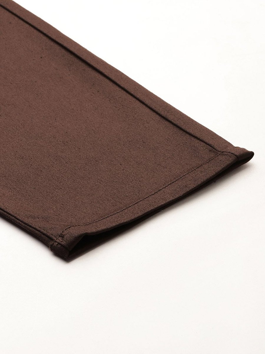 Men Brown Slim Fit Solid Chinos
