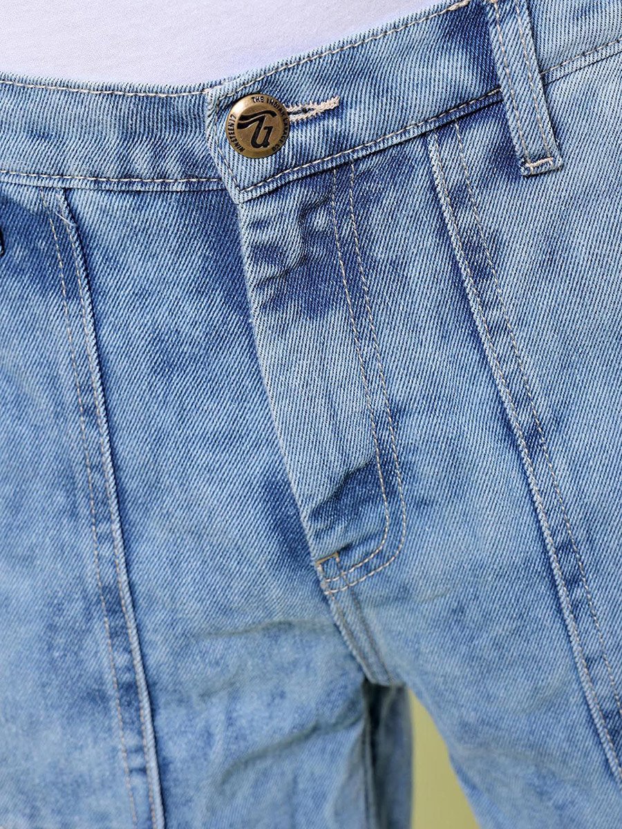 Men Blue Washed Baggy Fit Jeans