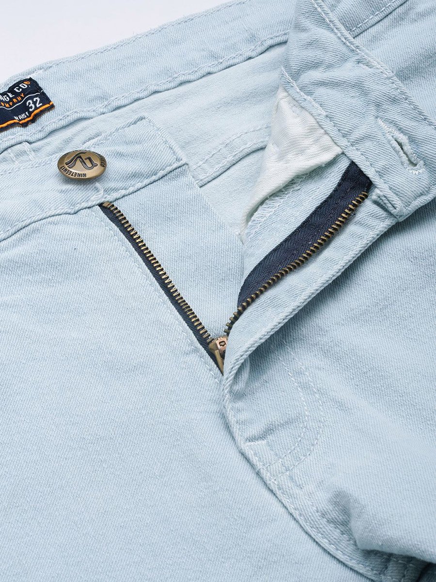 Men Blue Slim Straight Fit Solid Jeans