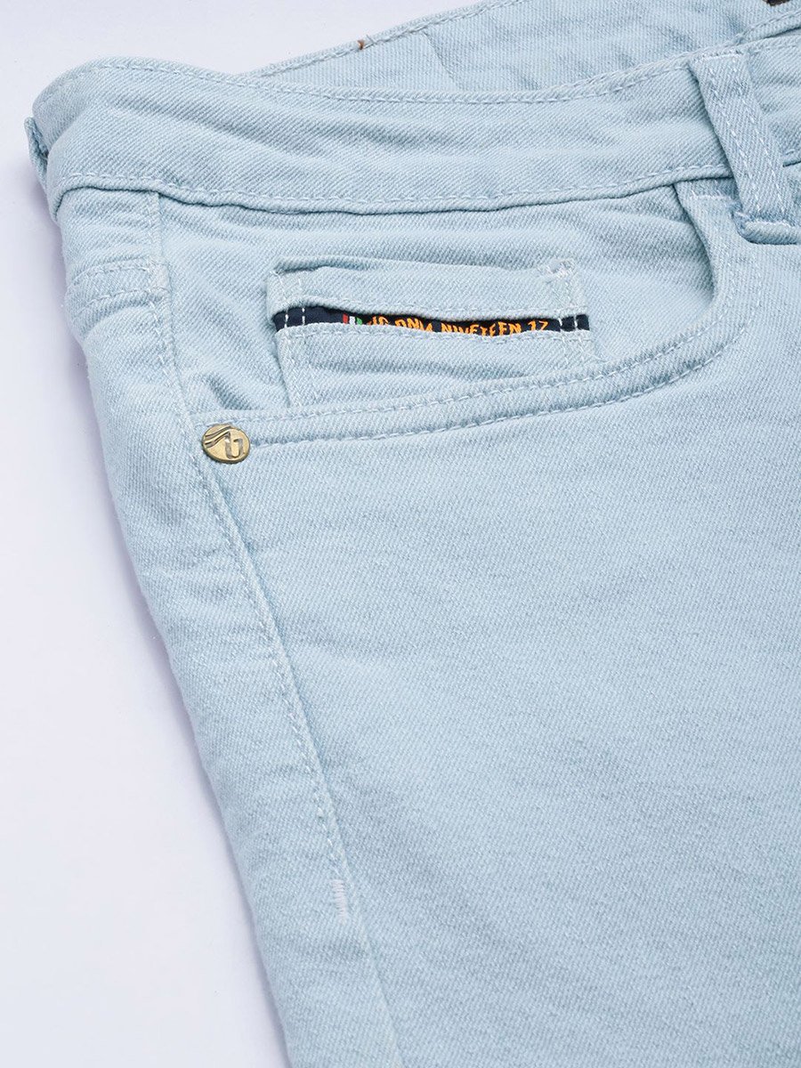 Men Blue Slim Straight Fit Solid Jeans