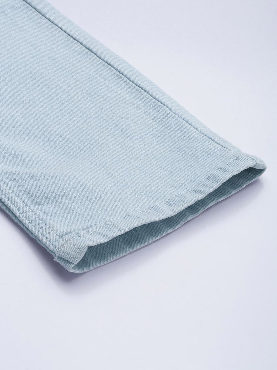 Men Blue Slim Straight Fit Solid Jeans