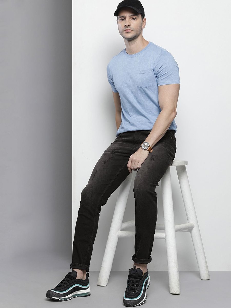 Men Slim Fit Solid Jeans