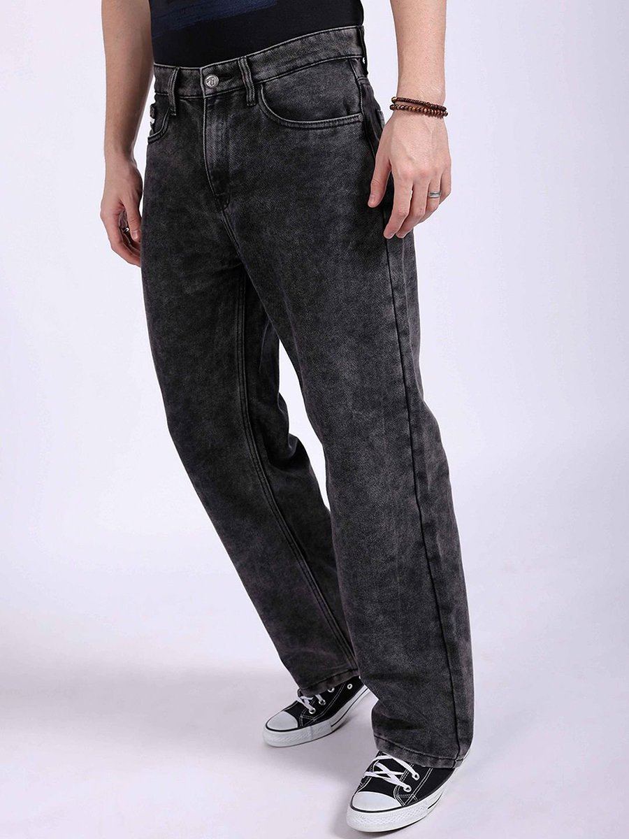Men Baggy Fit Solid Jeans