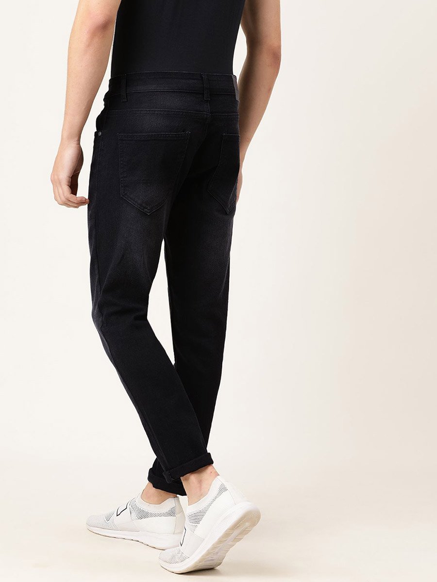 Men Black Skinny Fit Solid Jeans