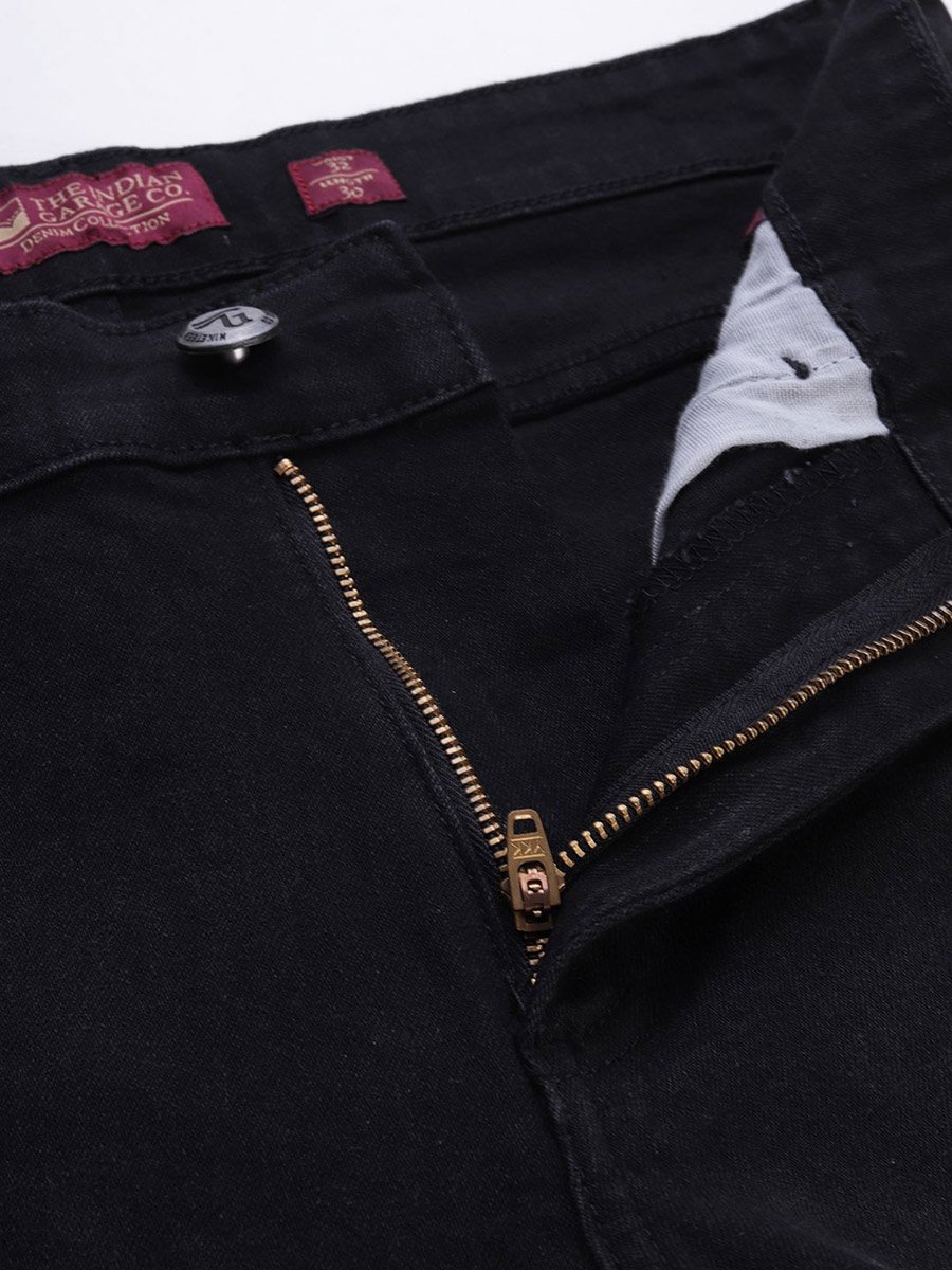 Men Black Skinny Fit Solid Jeans