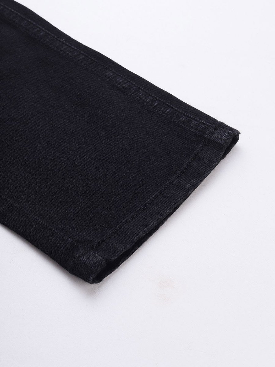 Men Black Skinny Fit Solid Jeans