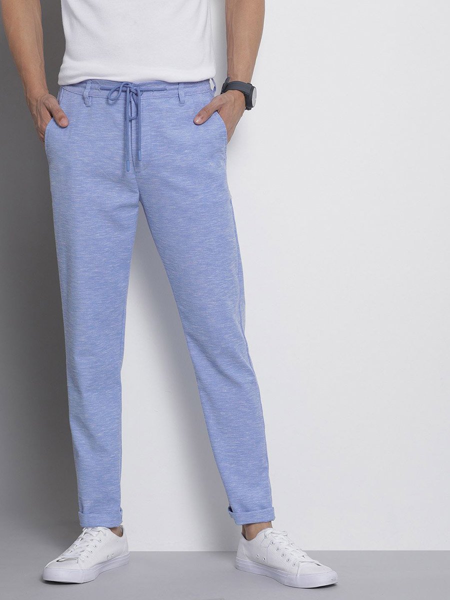Men Blue Slim Fit Solid Joggers