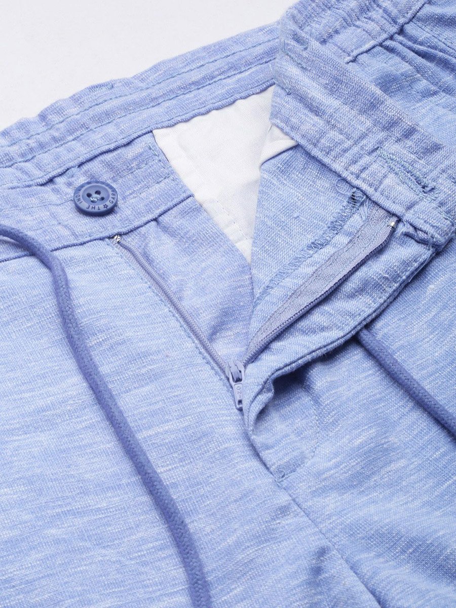 Men Blue Slim Fit Solid Joggers