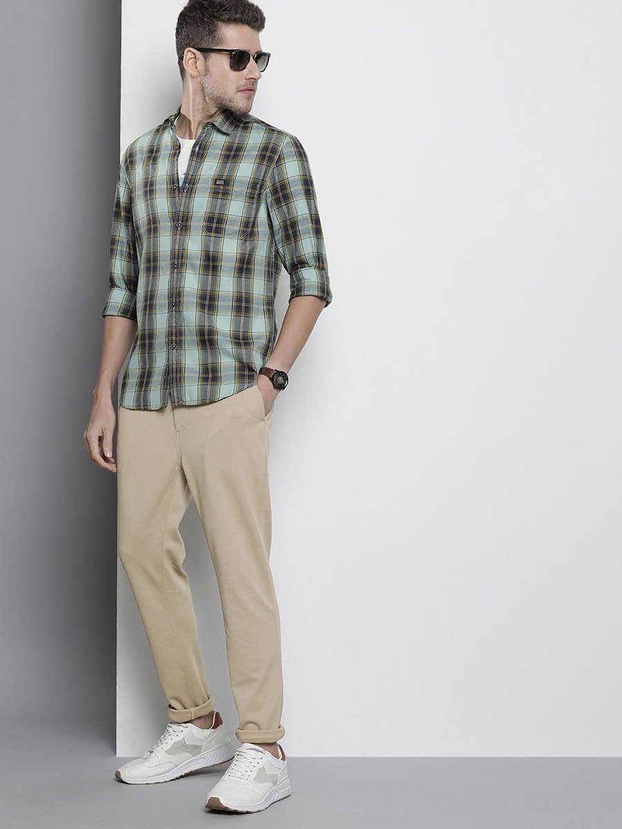 Men Beige Slim Fit Solid Joggers
