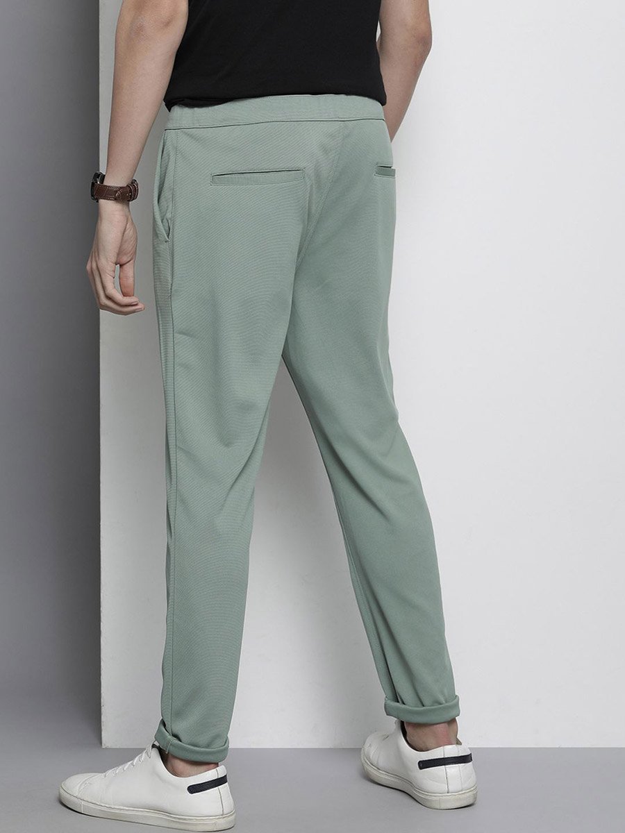 Men Green Slim Fit Solid Joggers