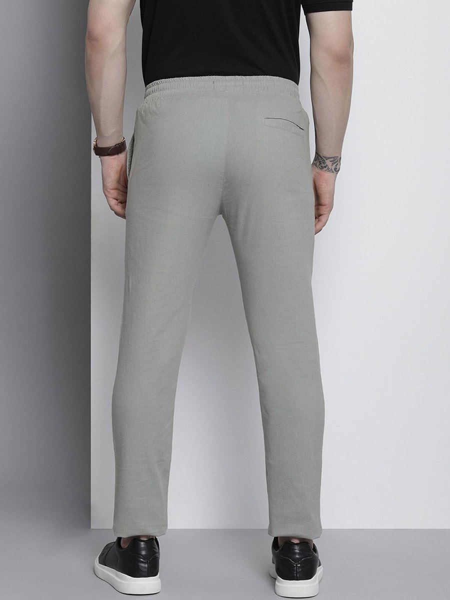 Men Grey Slim Fit Solid Joggers