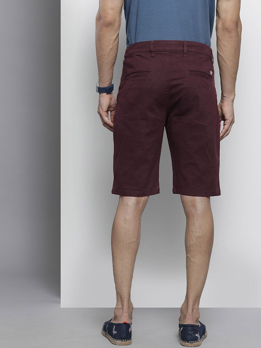 Men Purple Slim Fit Solid Shorts