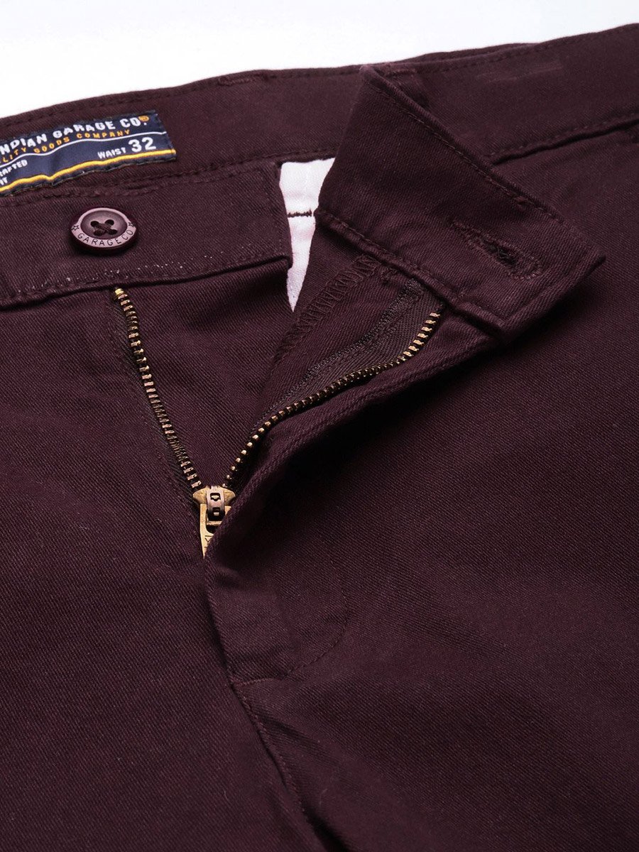 Men Purple Slim Fit Solid Shorts