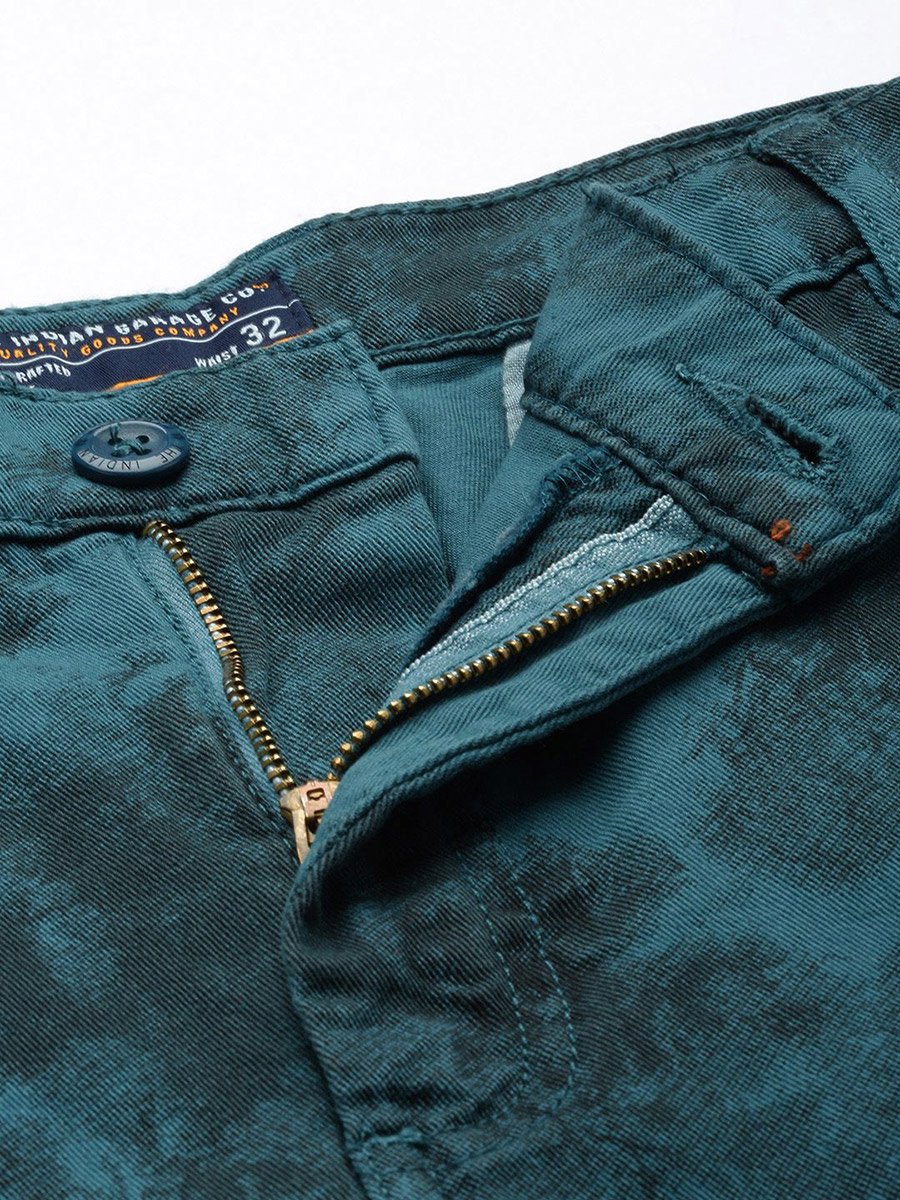 Men Blue Slim Fit Printed Shorts