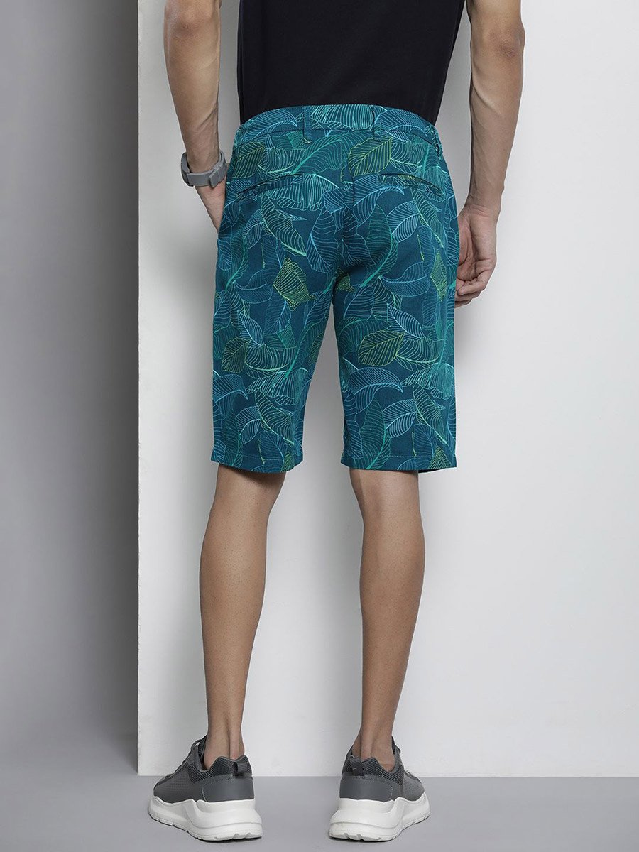 Men Blue Slim Fit Printed Shorts