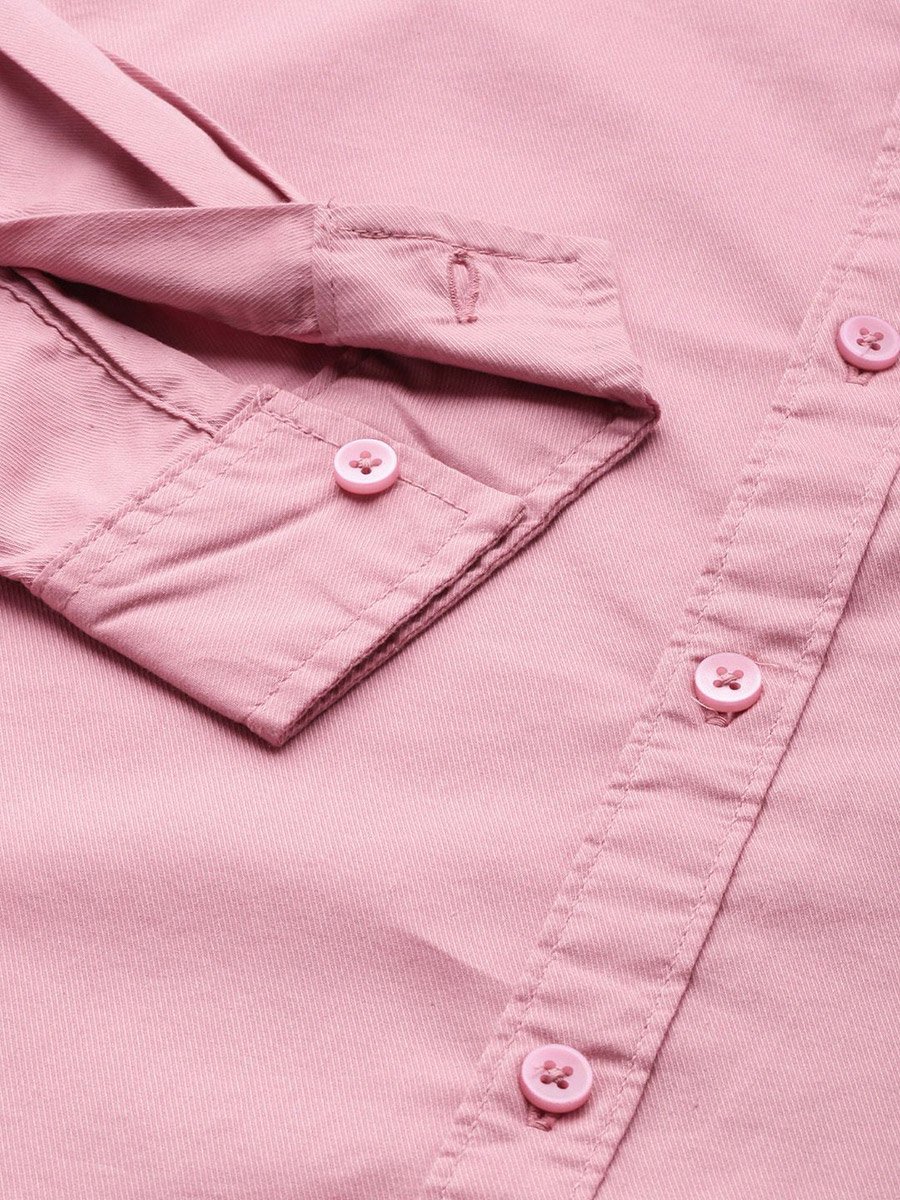 Men Pink Slim Fit Solid Shirt