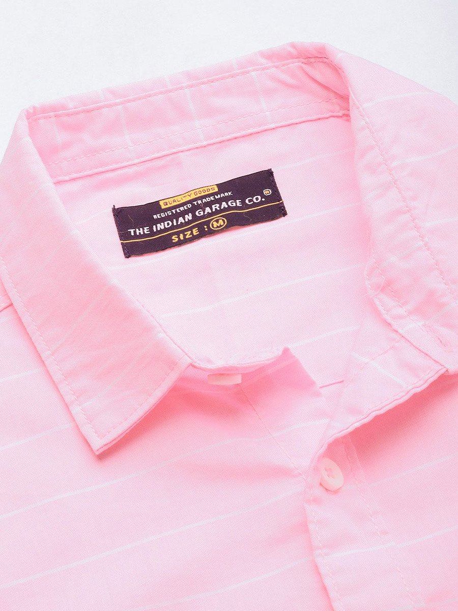 Men Pink Slim Fit Striped Shirt