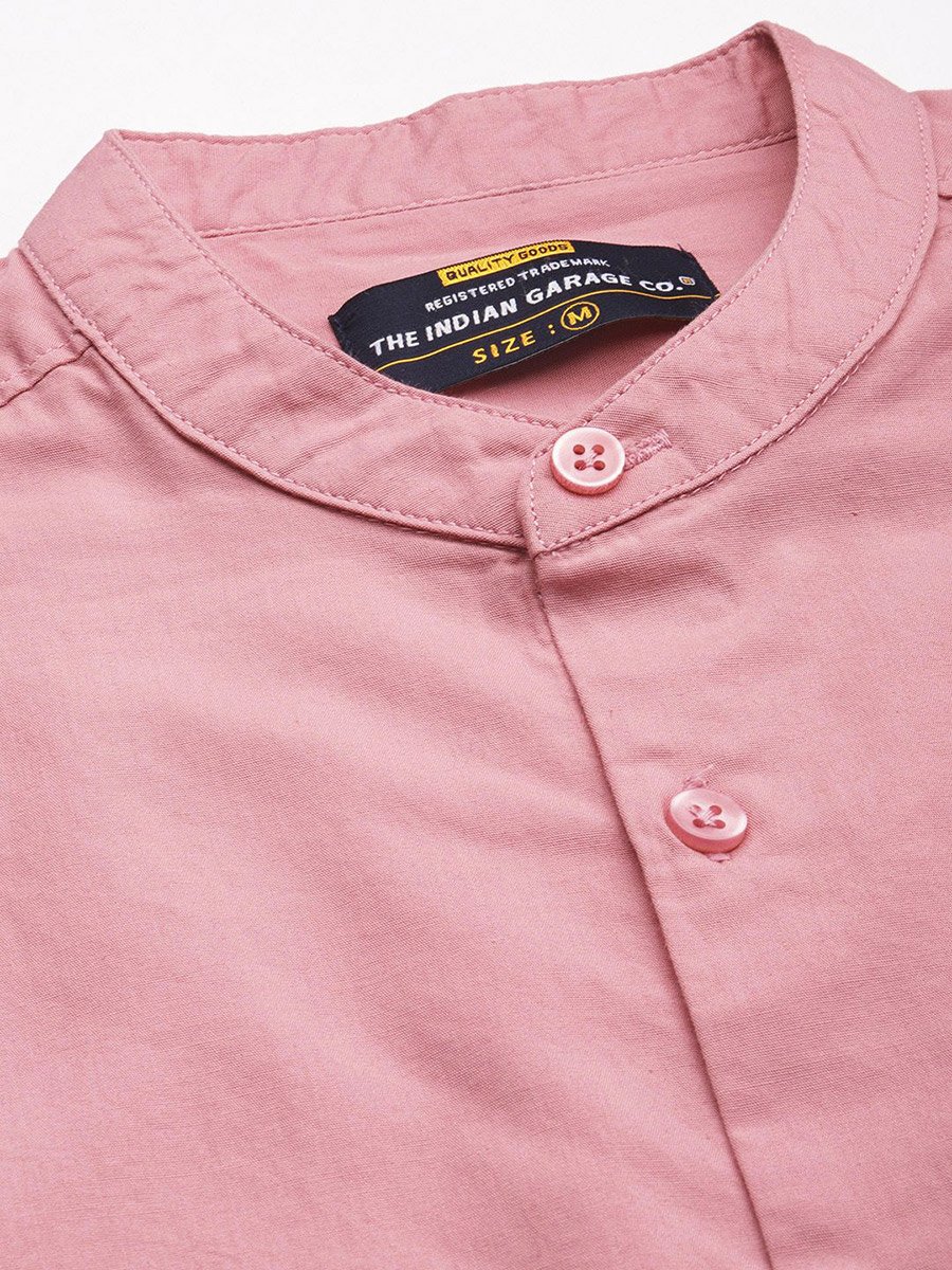 Men Pink Regular Fit Solid Shirt