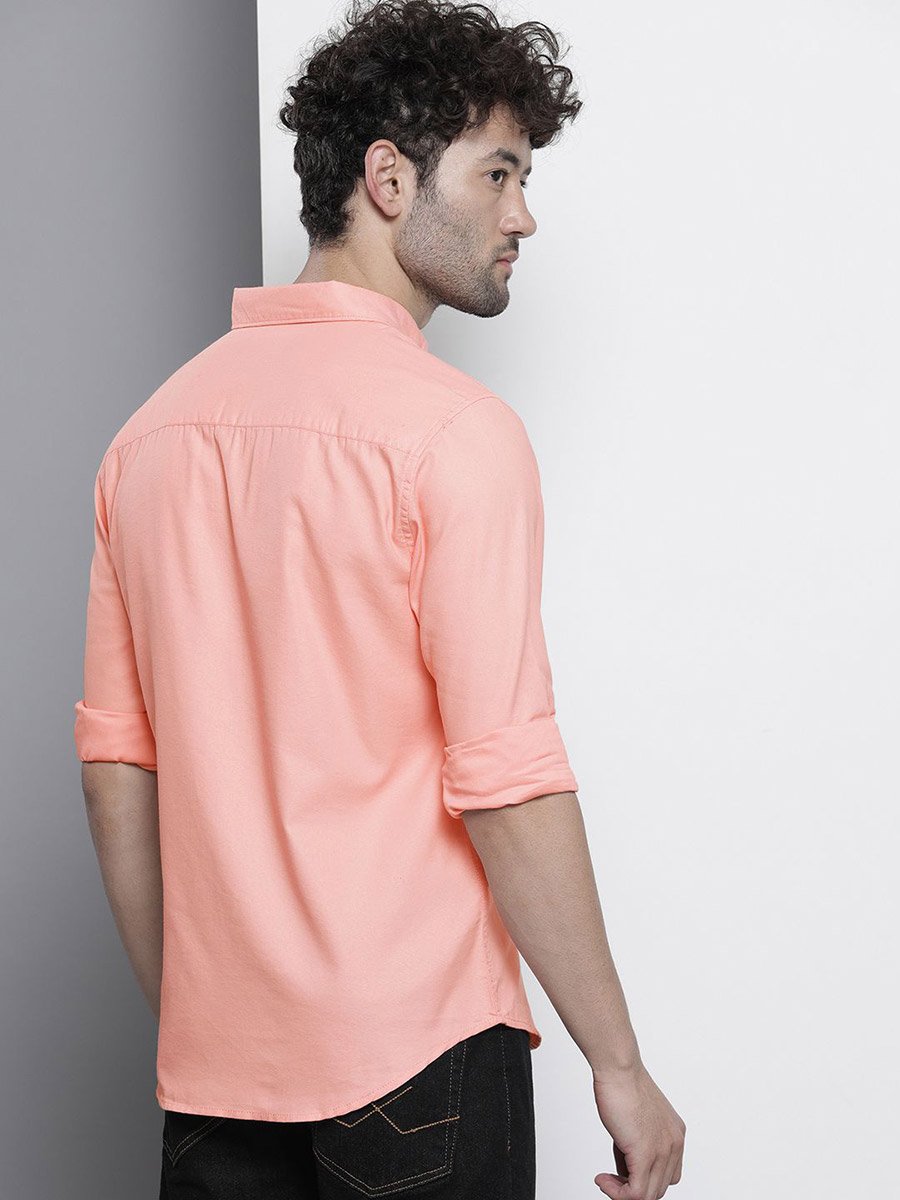 Men Pink Cotton Oxford Shirt