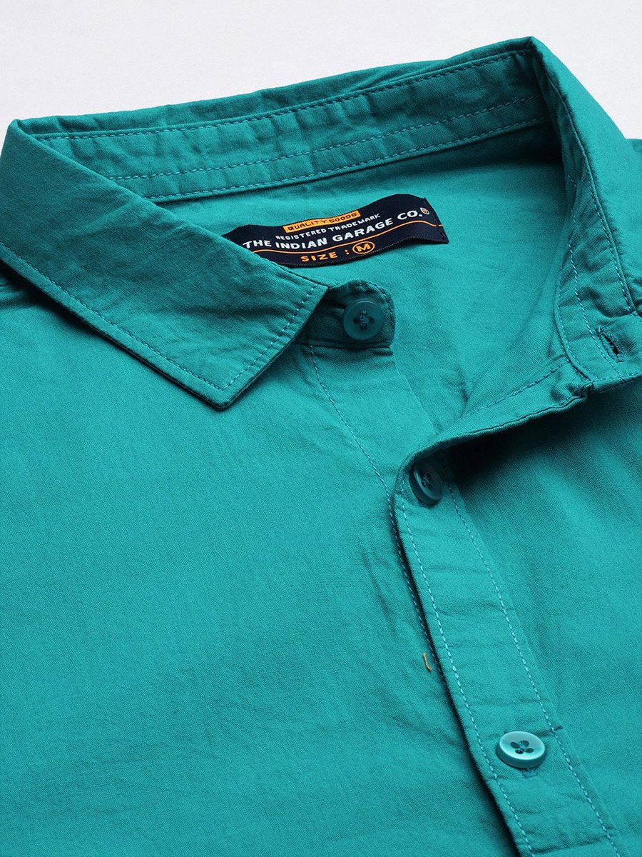 Men Blue Regular Fit Solid Shirt