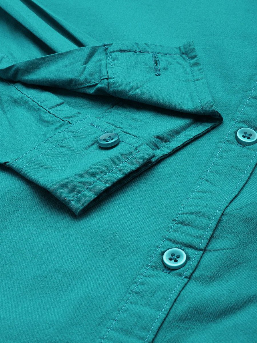 Men Blue Regular Fit Solid Shirt