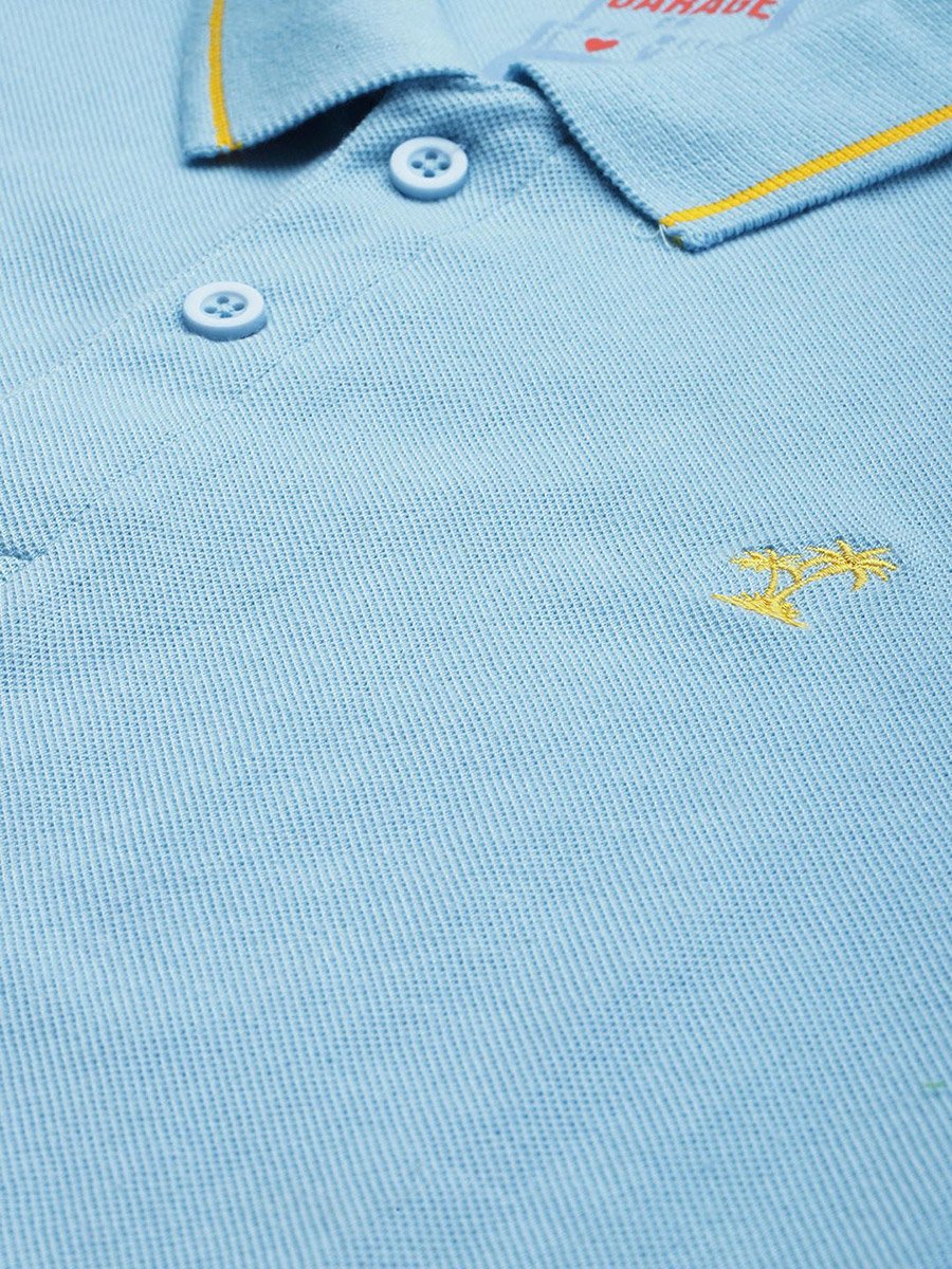 Men Blue Regular Fit Short Sleeve Polo
