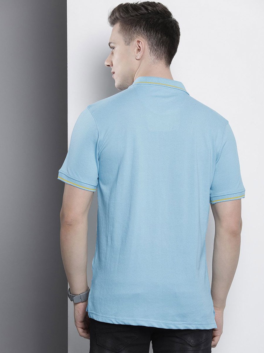Men Blue Regular Fit Short Sleeve Polo