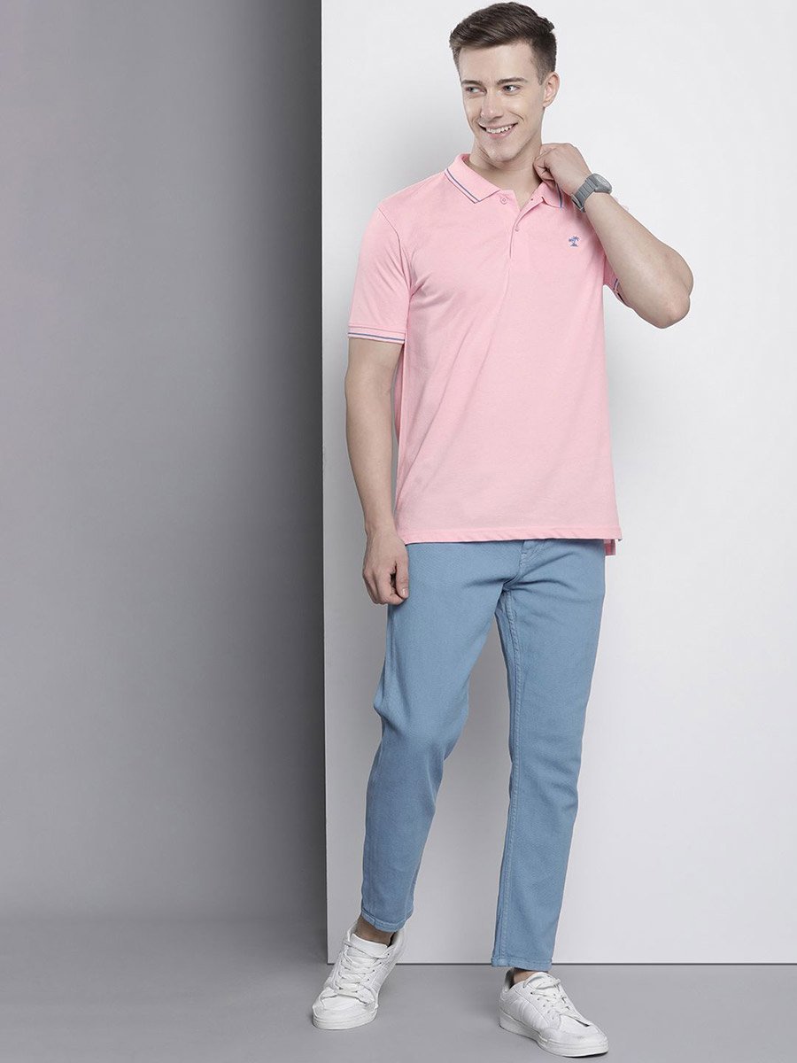 Men Pink Regular Fit Short Sleeve Polo