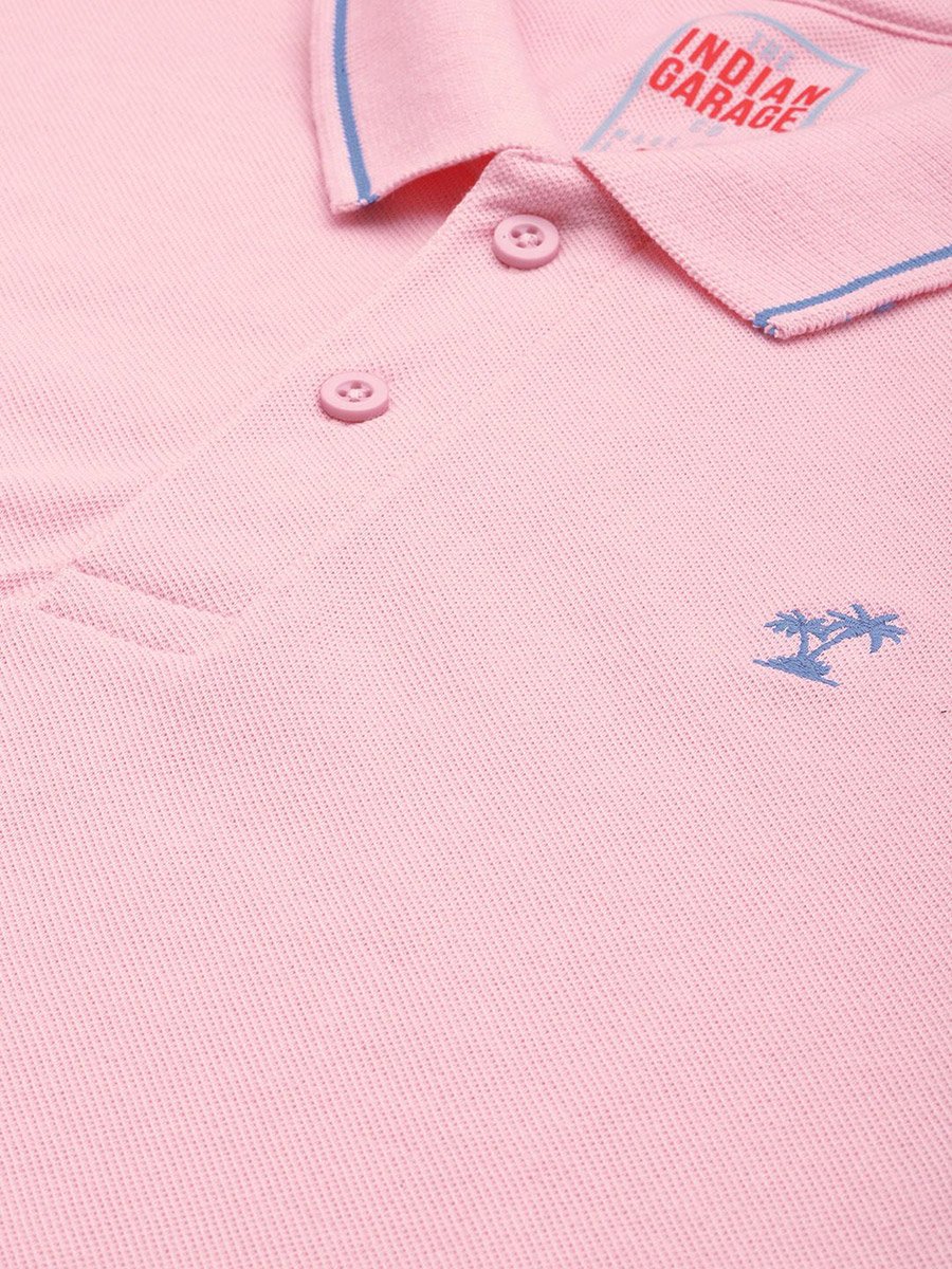 Men Pink Regular Fit Short Sleeve Polo