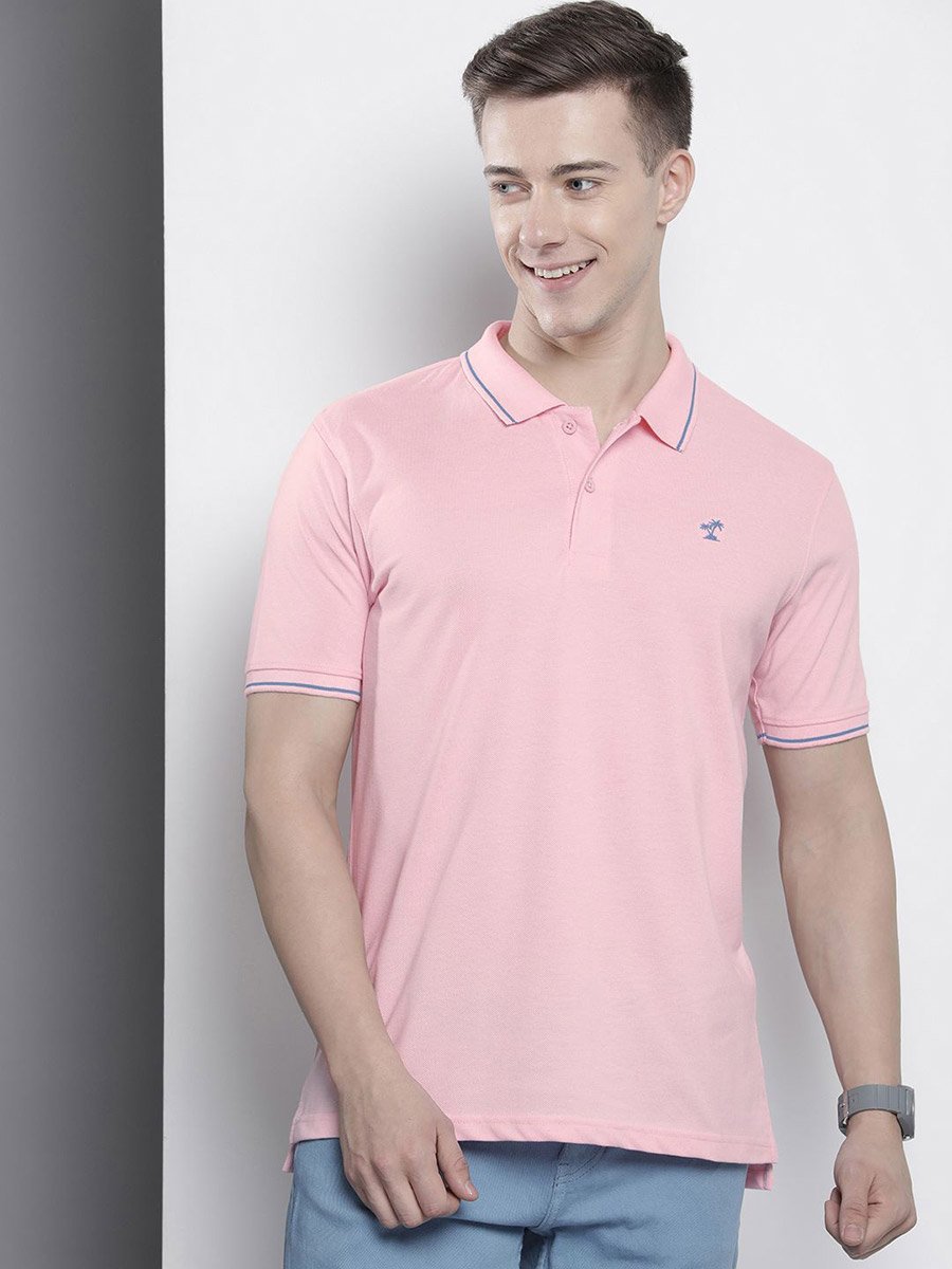Men Pink Regular Fit Short Sleeve Polo