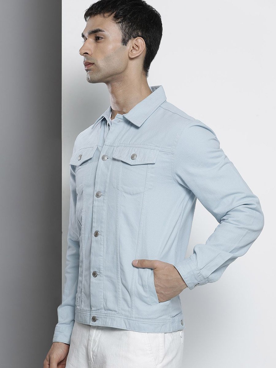 Men Light Blue Denim Jacket