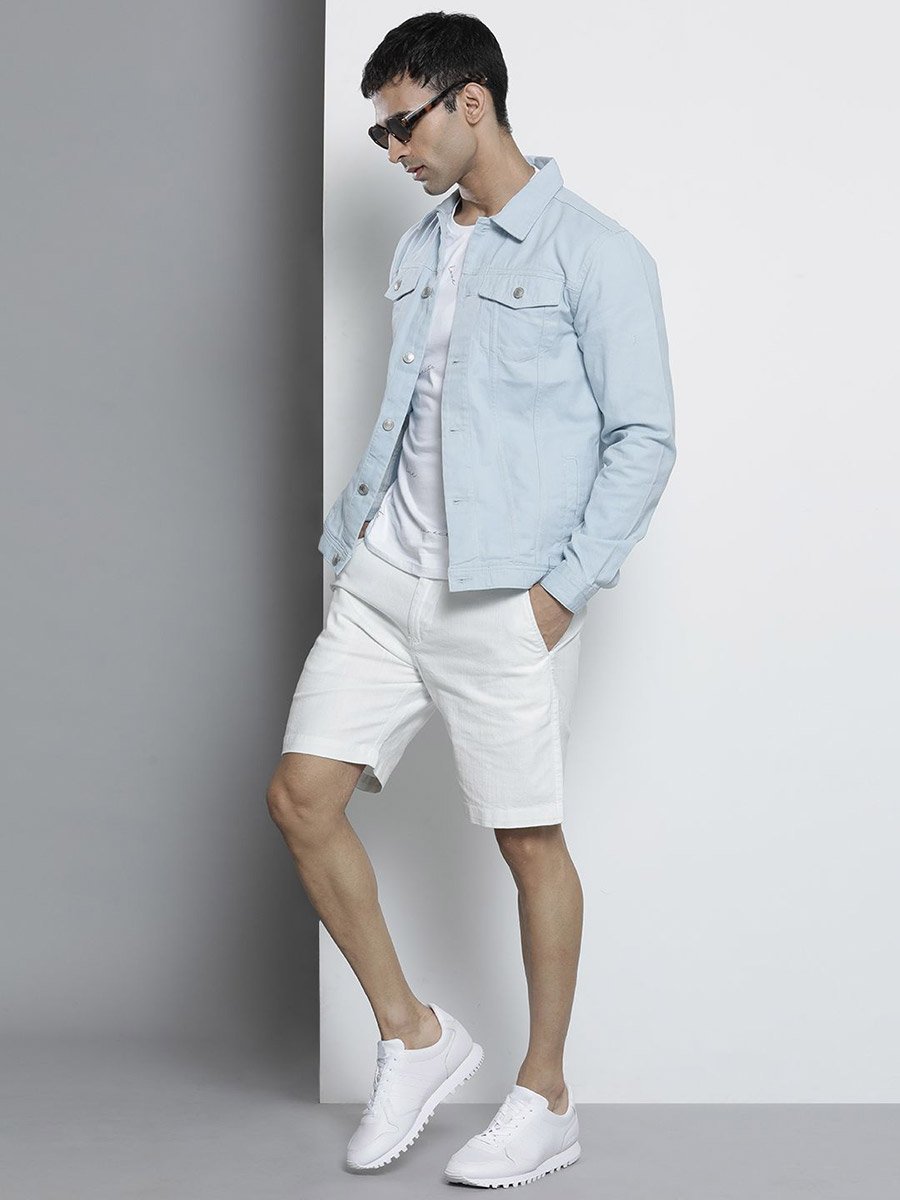 Men Light Blue Denim Jacket