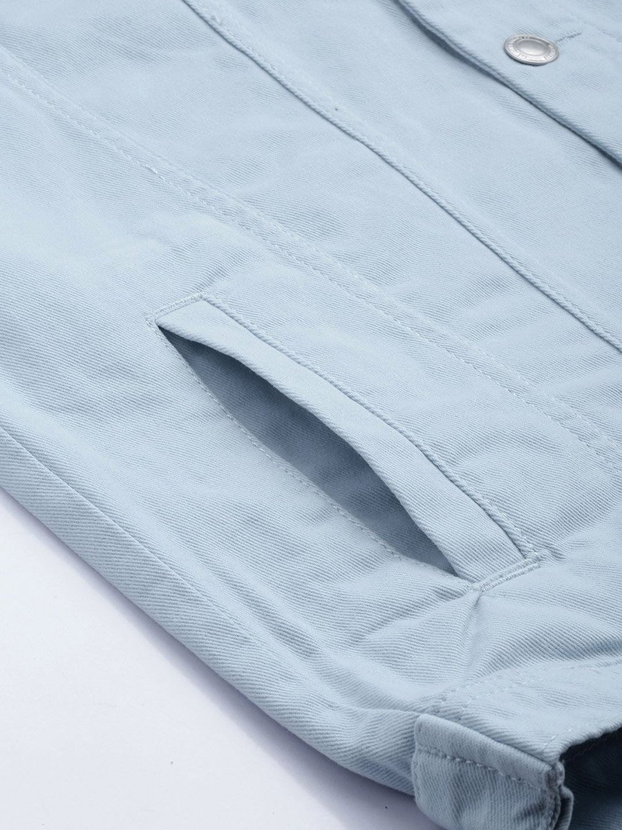 Men Light Blue Denim Jacket