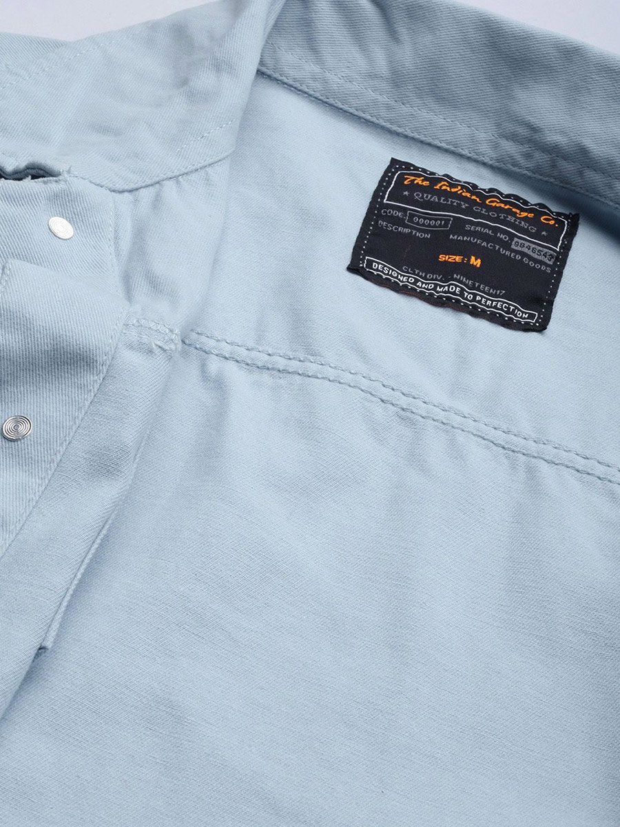 Men Light Blue Denim Jacket