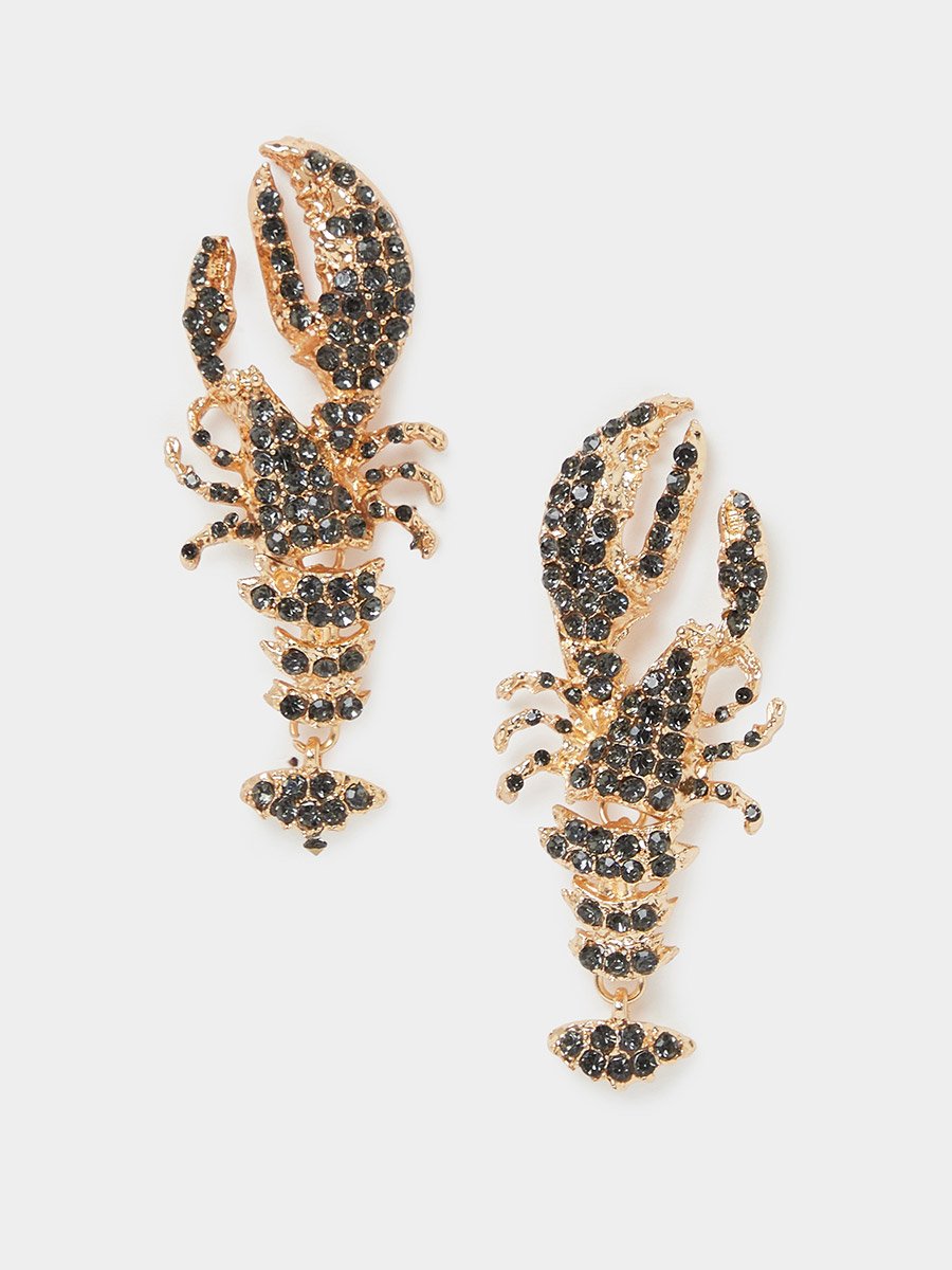 Embellished Lobster Earrings