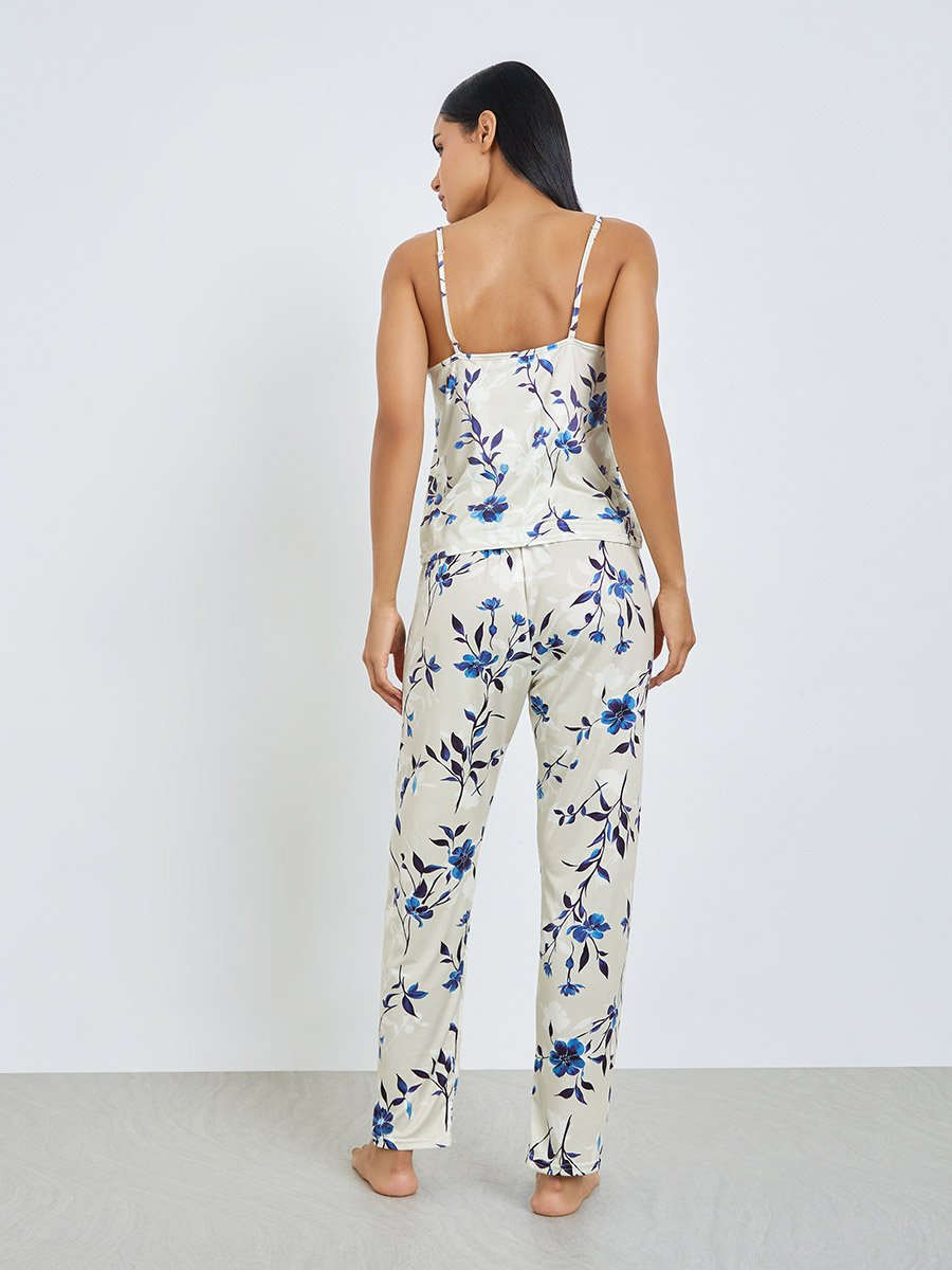 Pack of 3 - Floral Print Cami, Robe and Pyjama Set