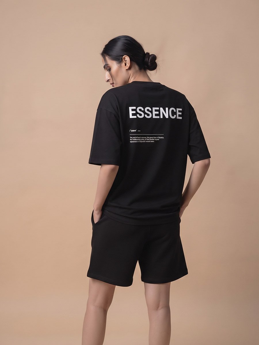 Men Black Graphic Oversized T-Shirt
