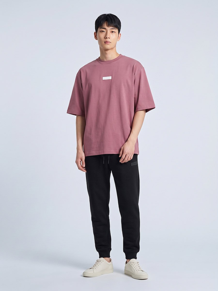 Men Purple Graphic Oversized T-Shirt