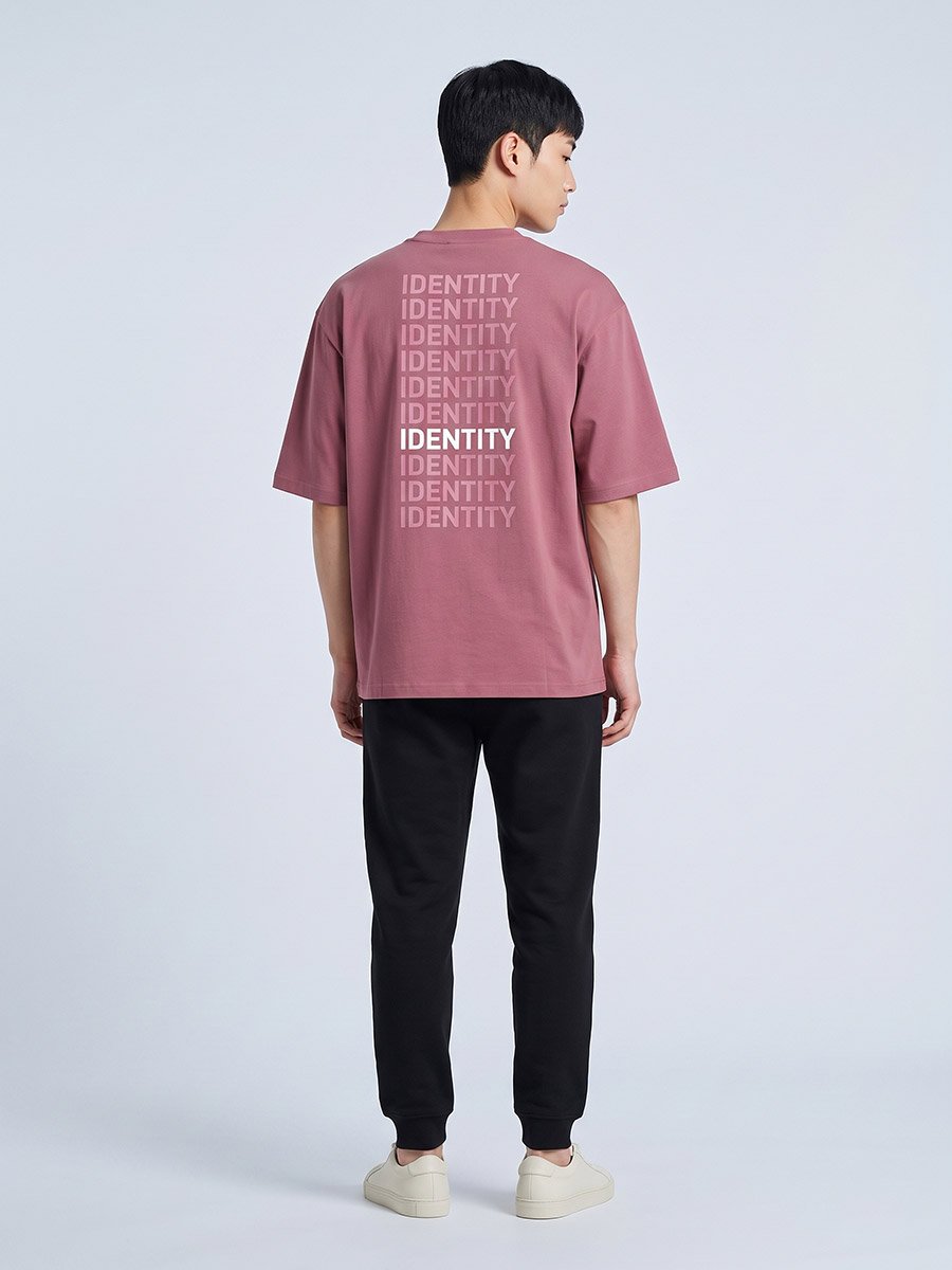 Men Purple Graphic Oversized T-Shirt