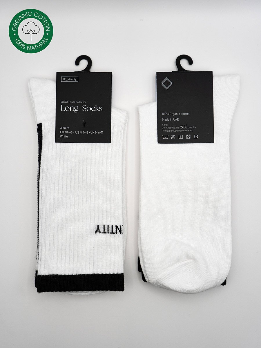 White Organic Cotton Calf Socks