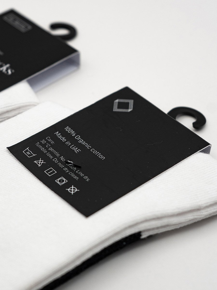 White Organic Cotton Calf Socks