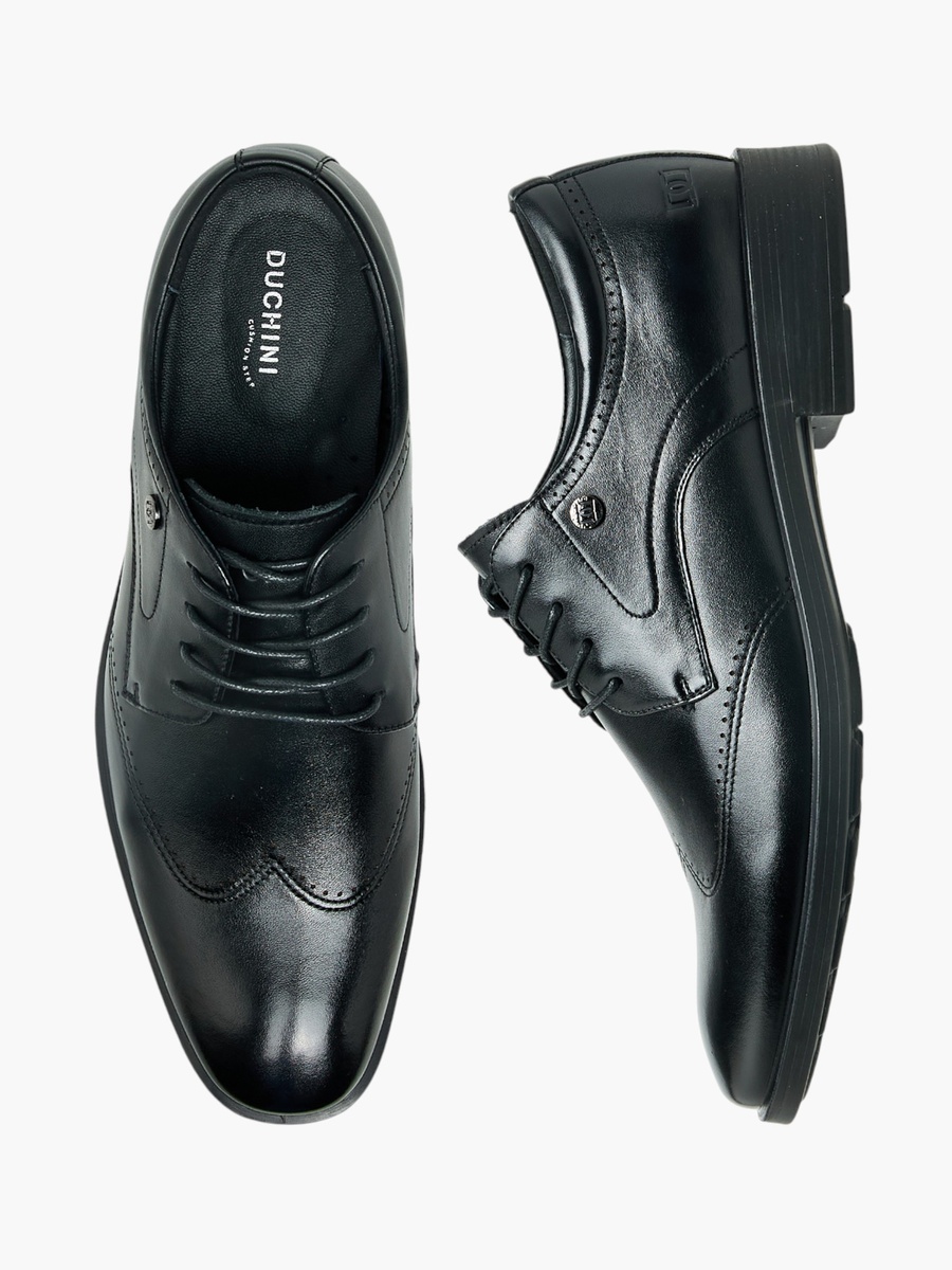 Men Lace-Up Leather Derby Shoes