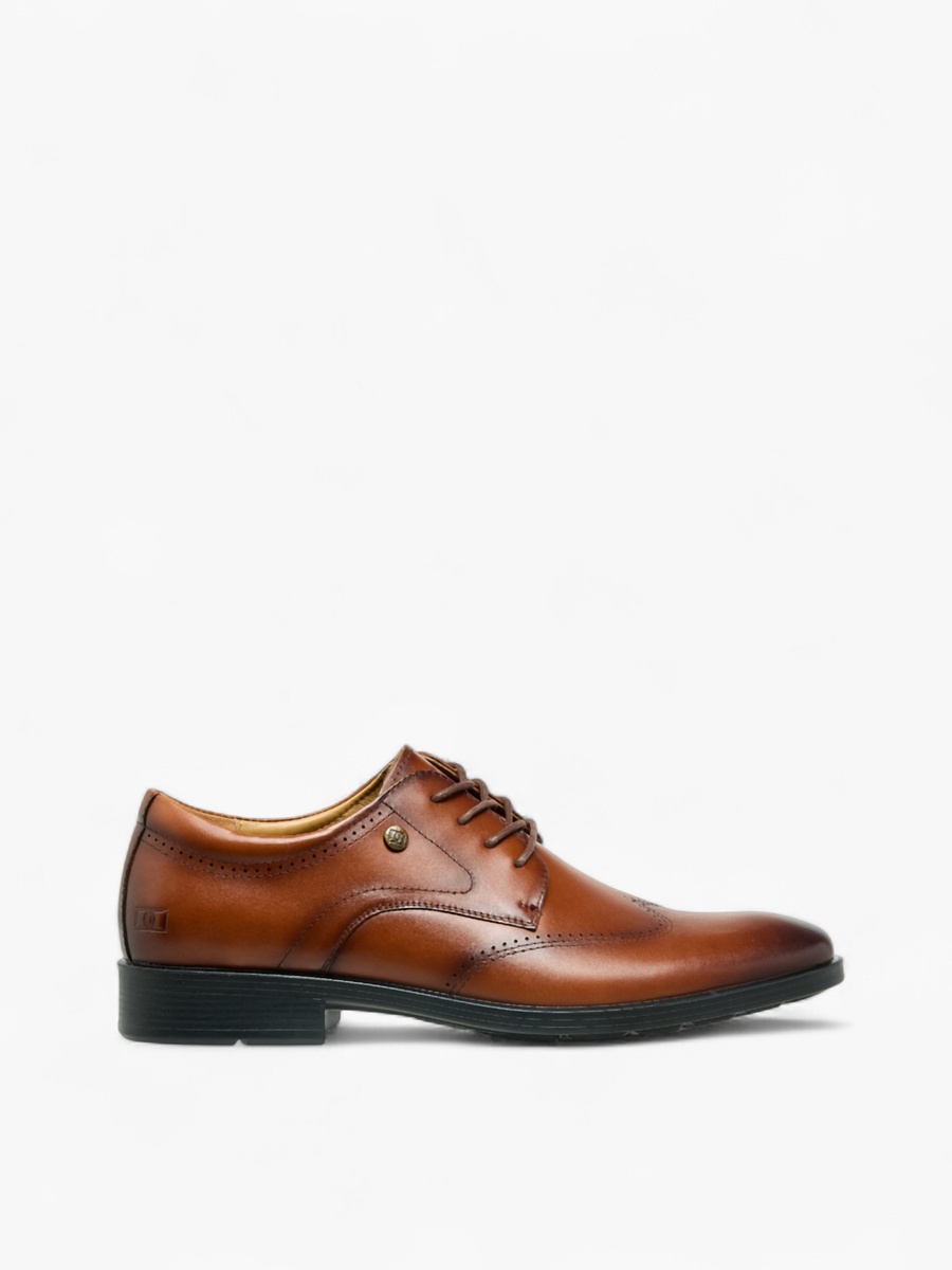 Men Lace-Up Leather Derby Shoes