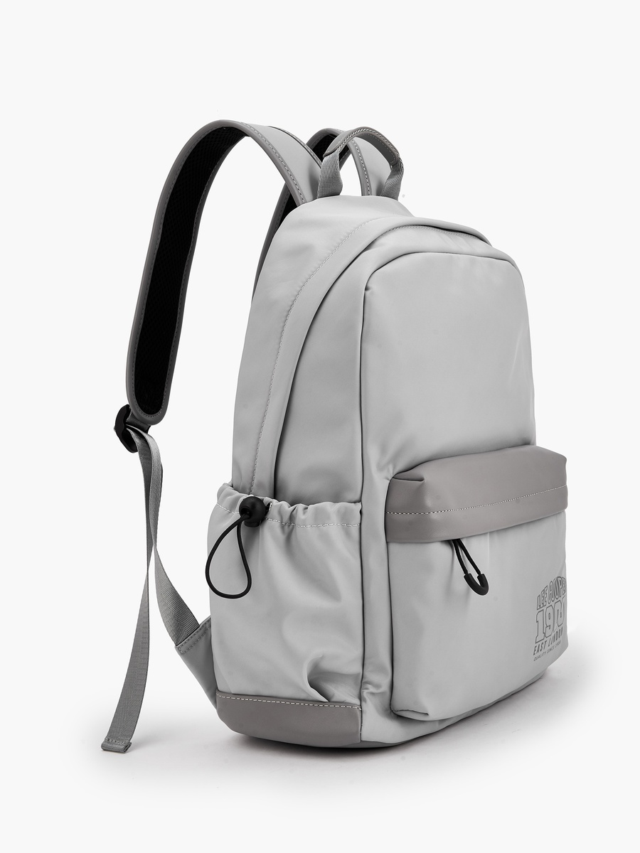 Logo Print Backpack with Adjustable Straps