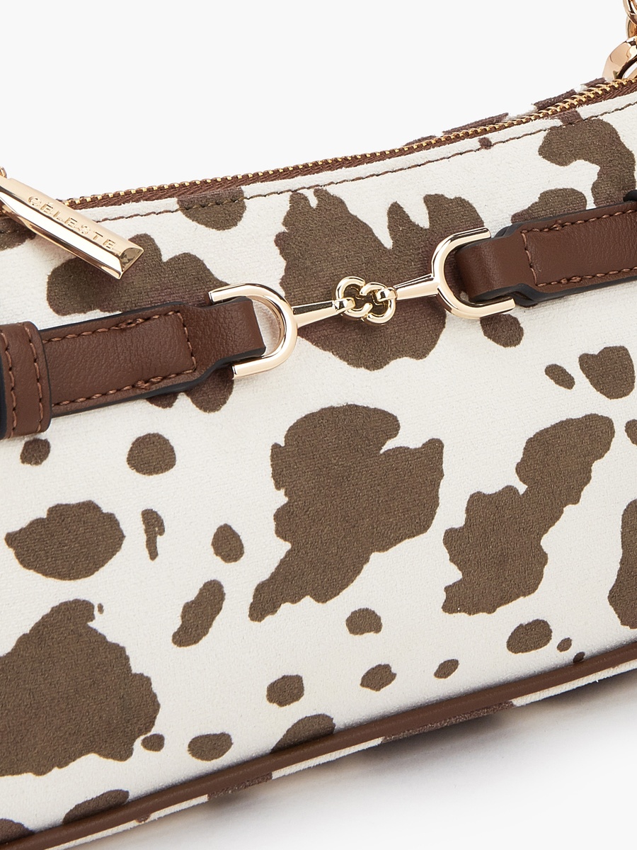 Animal Print Crossbody Bag with Zip Closure