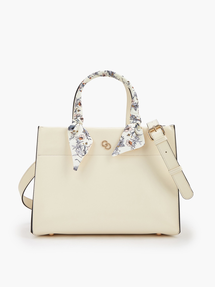 Scarf Accent Tote Bag with Double Handles