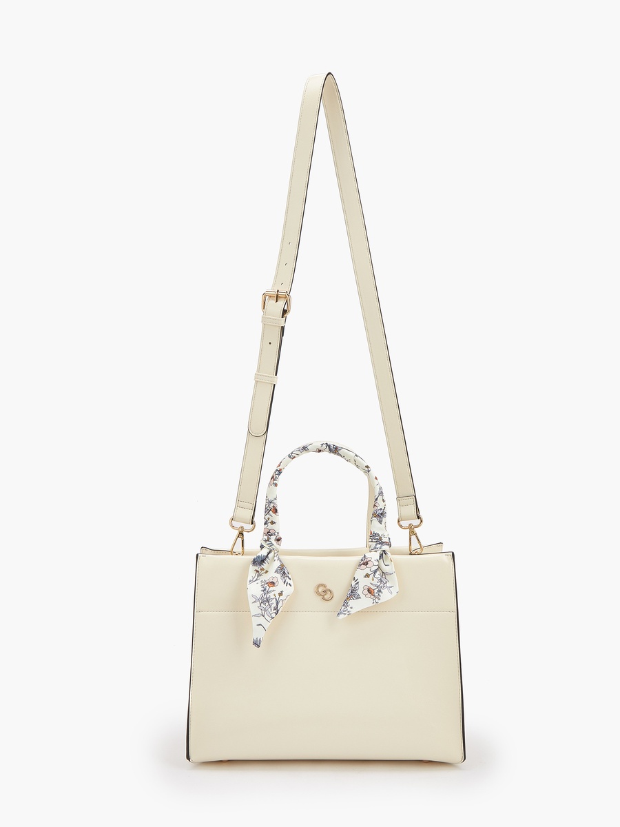 Scarf Accent Tote Bag with Double Handles