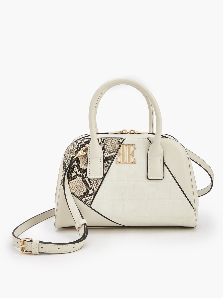 Textured Tote Bag with Detachable Strap